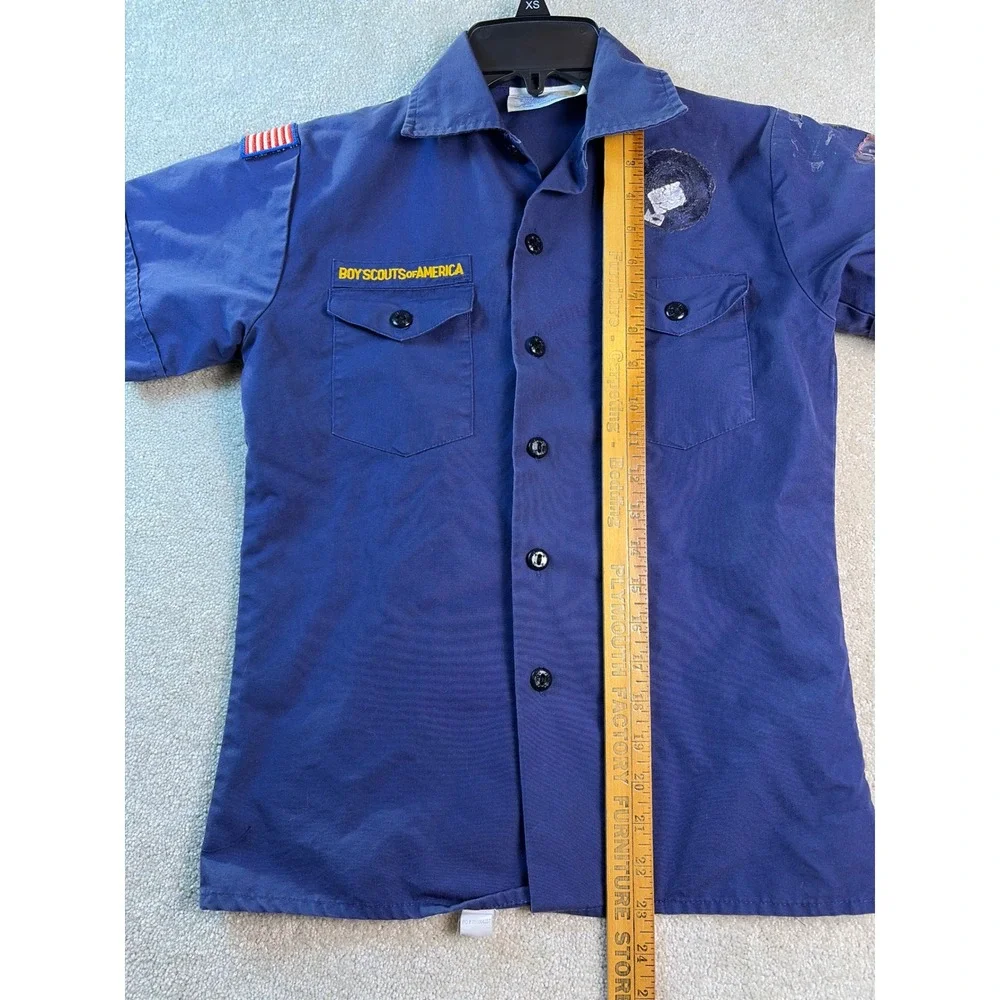 Boy Scouts of America Youth Medium Official Uniform‎ Shirt Short Sleeve Blue